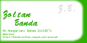 zoltan banda business card